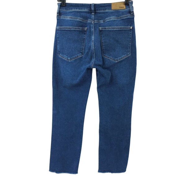 Mavi Jeans Cropped Capri Frayed Hem Size 27 Stretch Mid Rise Dark Wash Skinny - Picture 2 of 13